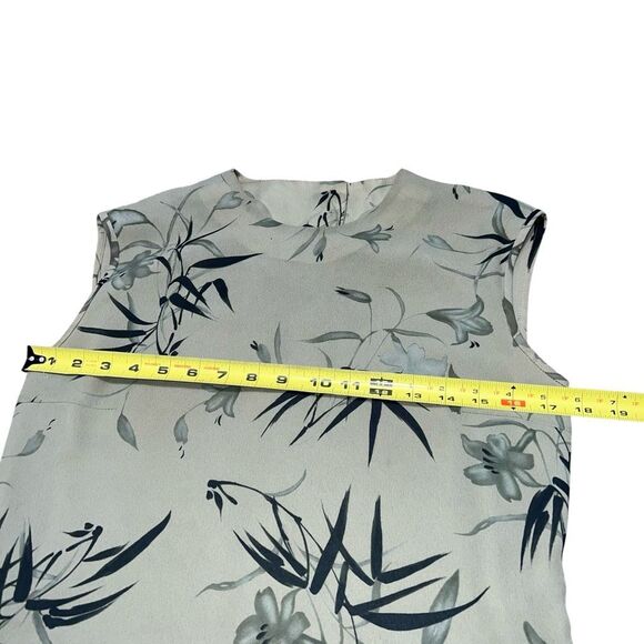 VINTAGE HARVÉ BENARD Green Floral Lined Tank Top Blouse Size 4 - Picture 6 of 7